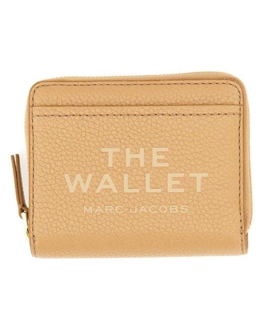 Marc Jacobs Natural Logo Printed Zipped Mini Compact Wallet