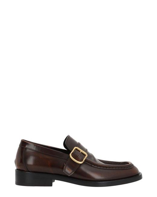 Dries Van Noten Brown Square Toe Slip-On Flat Shoes