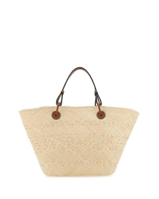 Loewe Anagram Embroidered Basket Bag in Metallic Lyst