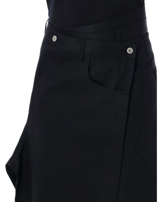 Junya Watanabe Black Asymmetric Midi Skirt