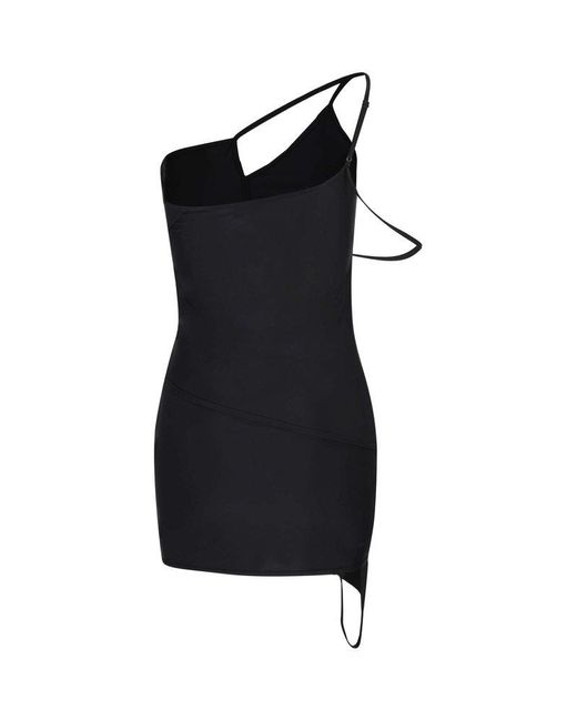 Balenciaga Asymmetric Cross-strap Sleeveless Mini Dress in Black | Lyst