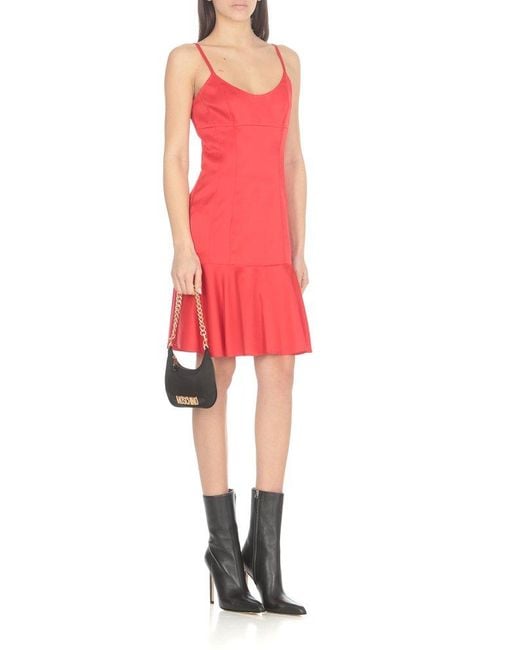 Moschino Red Jeans Sleeveless Mini Dress