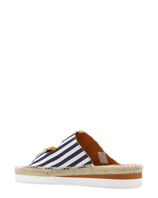 See By Chloé White Glyn Striped Slides