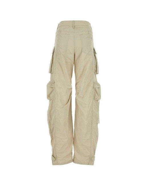 The Attico White Button Detailed High-rise Trousers