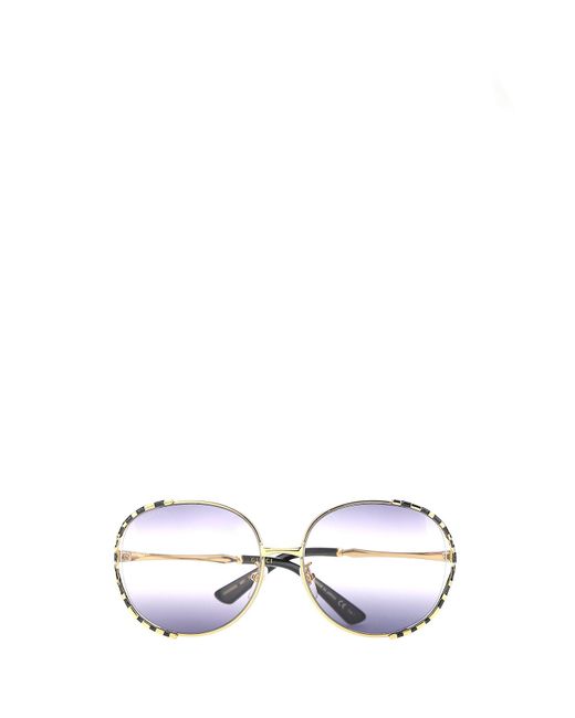 Gucci Multicolor Oversized Logo Round Frame Sunglasses