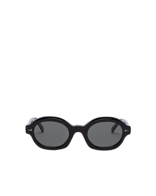 Retrosuperfuture Black Marzo Oval Frame Sunglasses for men