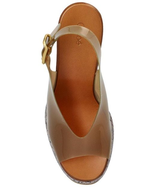 Chloé Brown Maxime Wedge Sandals