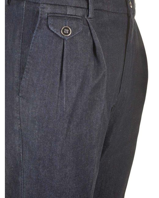 Dolce & Gabbana Blue Pleated Chino Jeans for men