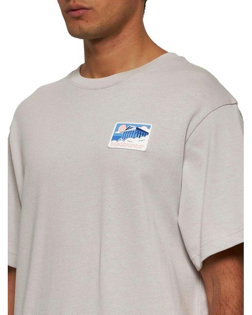 CASABLANCA Greek Temple Oversized T-Shirt in White for Men