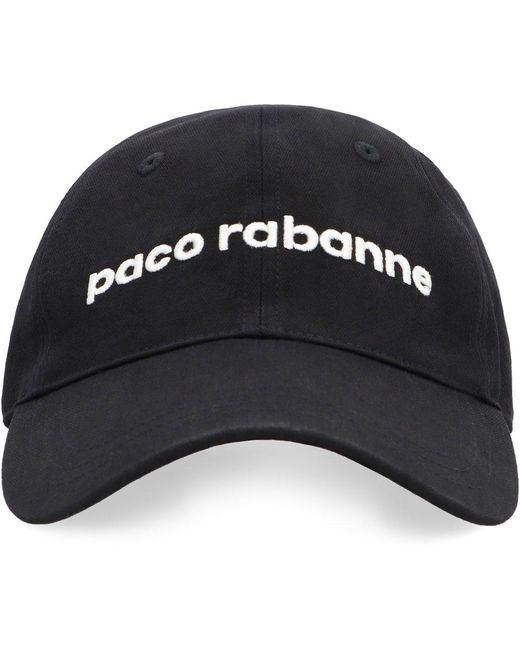 Rabanne Black Logo Embroidered Baseball Cap
