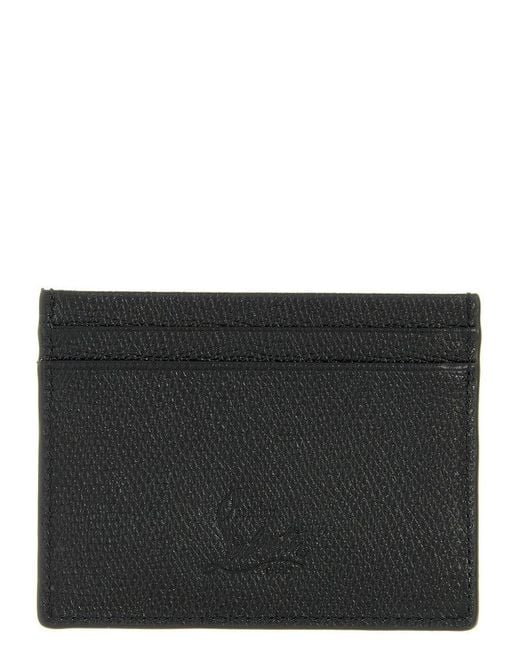 Christian Louboutin Black Mooncrest Logo Embroidered Card Holder for men