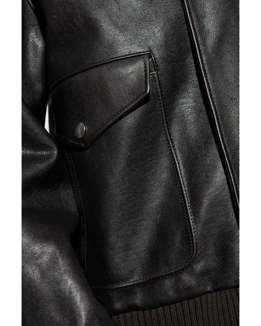 Burberry Black Shearling Leather Jacket for men