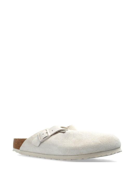 Birkenstock White Boston Buckled Slip-On Clogs for men