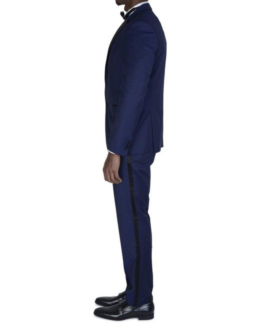 Boss Blue Single-Breasted Tailored Suit for men