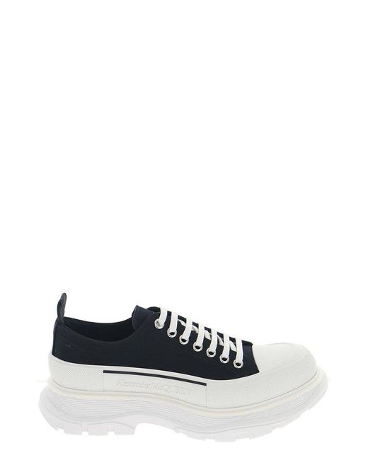 Alexander McQueen Tread Slick Cotton Sneakers in Black for Men ...