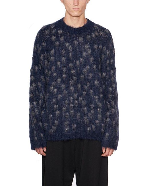 Magliano Blue Polka Dot Detailed Knitted Jumper for men