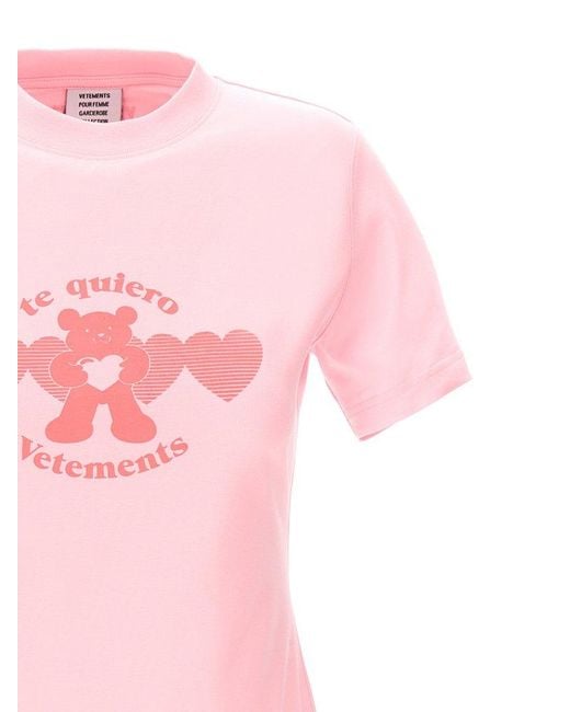 Vetements Pink Te Quiero T-shirt