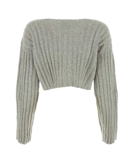 Baserange Gray Long Sleeved Knitted Sweater