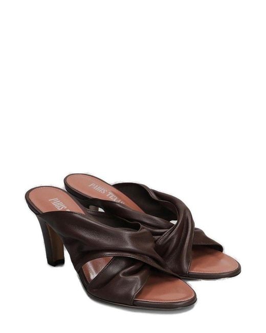 Paris Texas Black Maria Ruched Mules