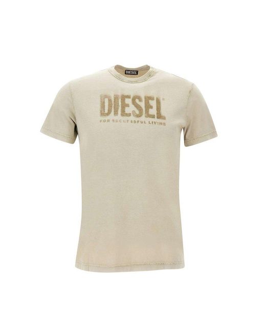 DIESEL Natural T-diegor-e6 Logo Printed T-shirt for men