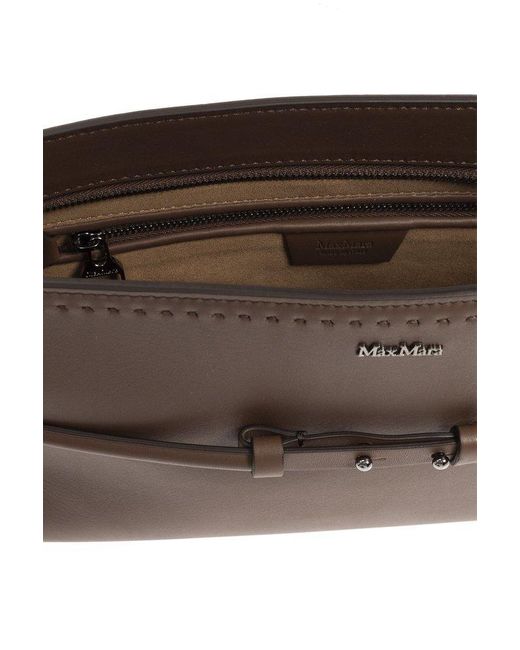 Max Mara Brown Archetipo Belt Detailed Clutch Bag
