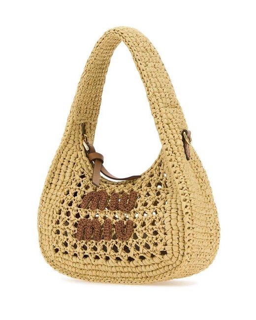 Miu Miu Metallic Wander Crochet-knitted Zipped Shoulder Bag
