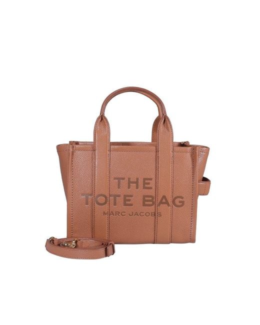 Marc Jacobs Brown Logo Embossed Mini Tote Bag