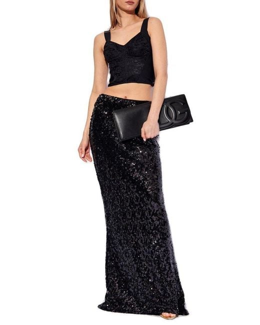 Dolce & Gabbana Black Sequin Skirt