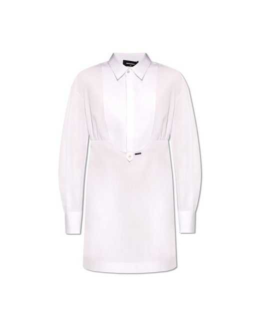 DSquared² Pink Long-sleeved Shirt Dress