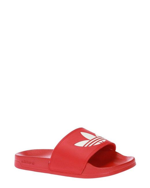 adidas Originals Adilette Lite Slides in Red | Lyst
