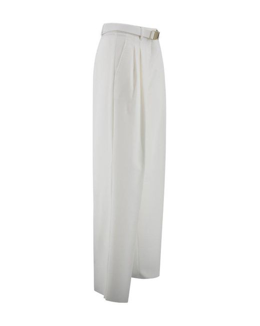Max Mara White Cady Long Pants
