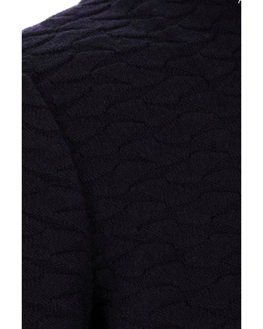 Giorgio Armani Blue Single-Breasted Knitted Jacket for men