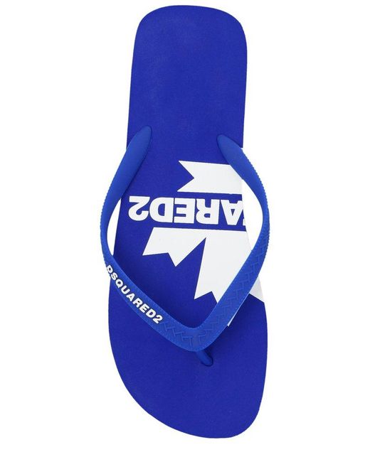 DSquared² Blue Logo-raised Thong Sandals for men