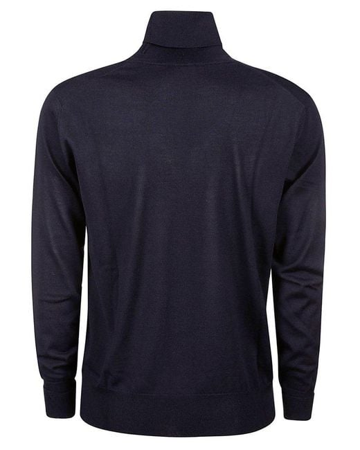 PT Torino Blue Turtleneck Knit Sweater for men