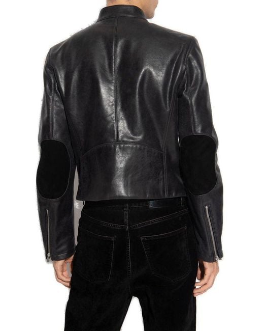 Ferragamo Black Leather Jacket for men