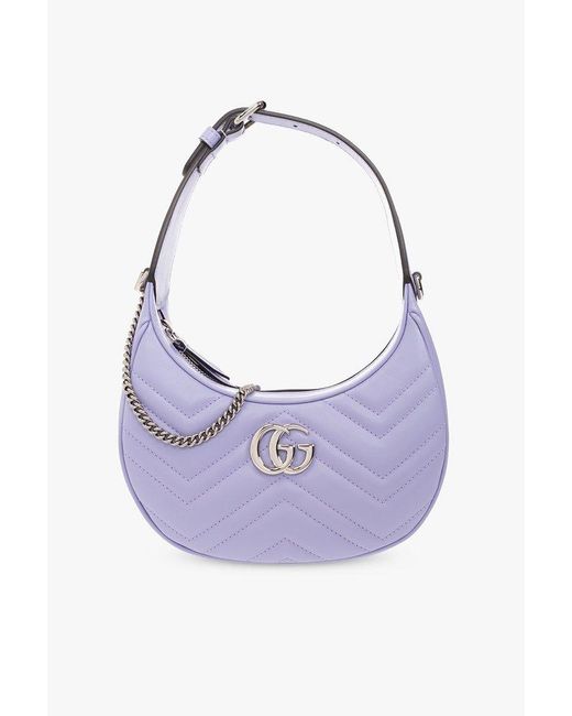 Gucci Purple 'GG Marmont Mini' Shoulder Bag
