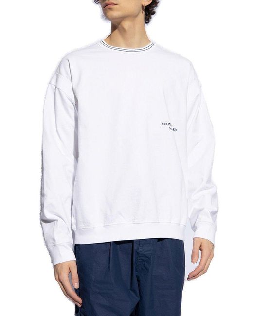 Stone Island White Sweatshirt From The 'marina' Collection, for men