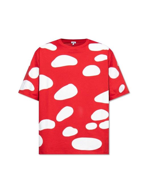Loewe Red T-shirt With Dots Print for men