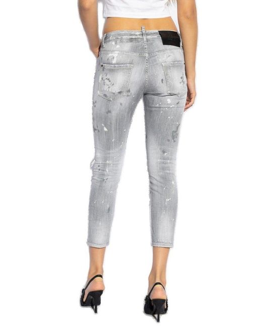 DSquared² Gray Cool Girl Distressed Jeans