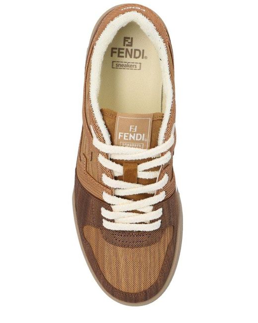 Fendi Brown Match Low-top Sneakers for men