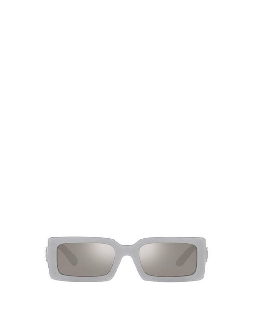 Dolce & Gabbana White Rectangular Frame Sunglasses