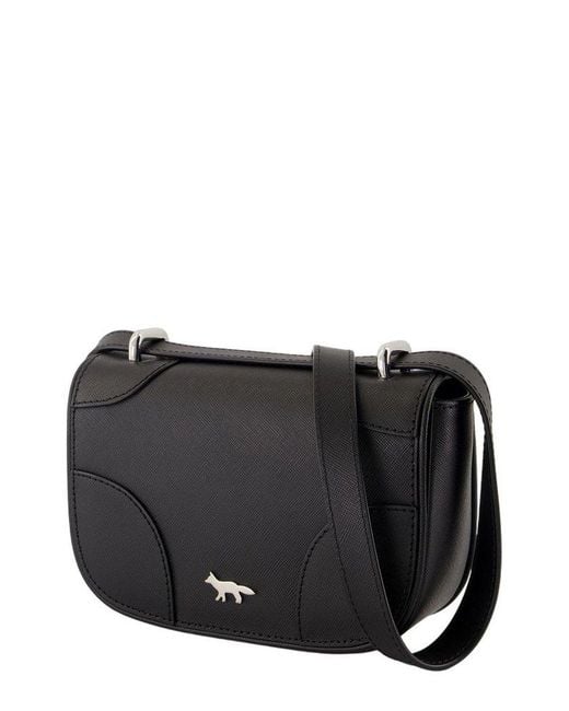 Maison Kitsuné Black Foldover Top Mini Boogie Bag