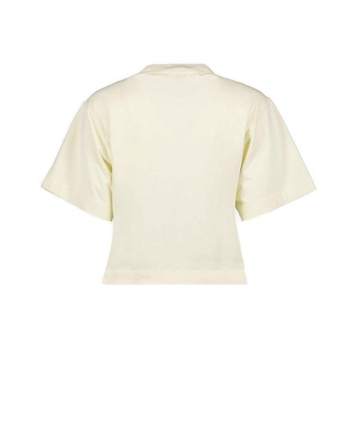 Off-White c/o Virgil Abloh Natural Crewneck Cropped T-shirt