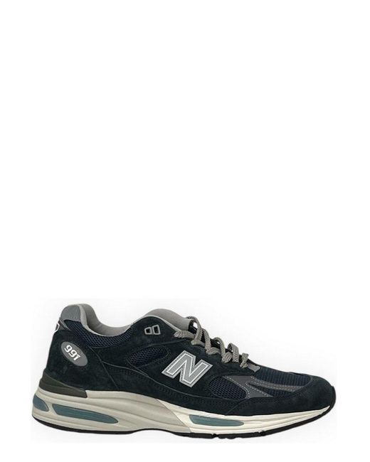 New Balance Black 991V2 Lace-Up Sneakers for men
