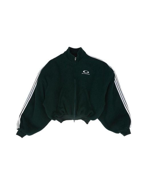 Balenciaga Green Loop Sports Icon Round Zip-Up Jacket for men