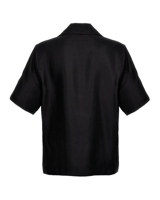 Amiri Black Logo-print Silk Shirt for men