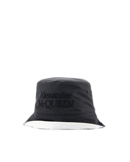 Alexander McQueen Blue Reversible Bucket Hat for men
