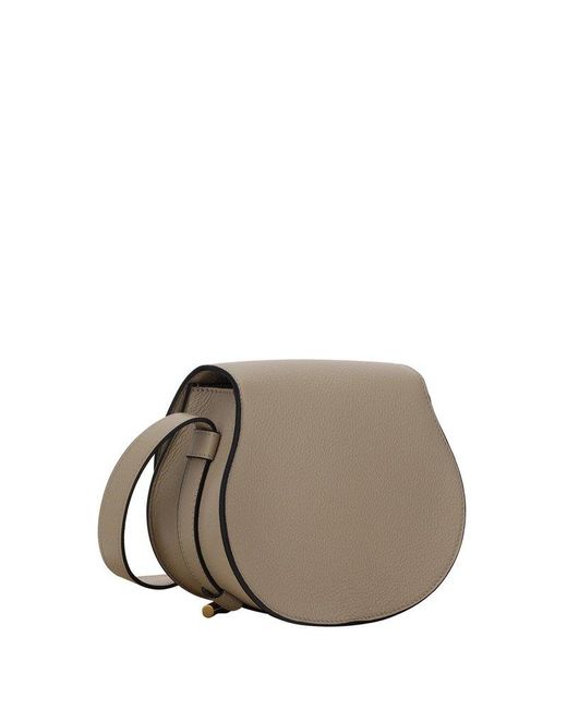 Chloé Marcie Foldover Small Saddle Bag in Gray Lyst