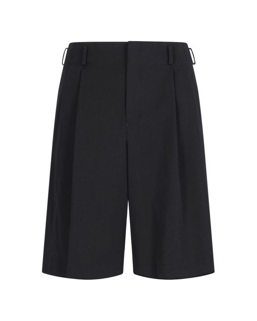 Comme des Garçons Black Pleated Tailored Shorts for men