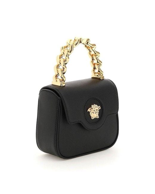 Versace Black La Medusa Mini Tote Bag
